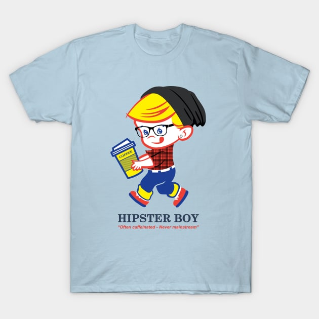 Hipster Boy - Parody illustration T-Shirt by seanfleming